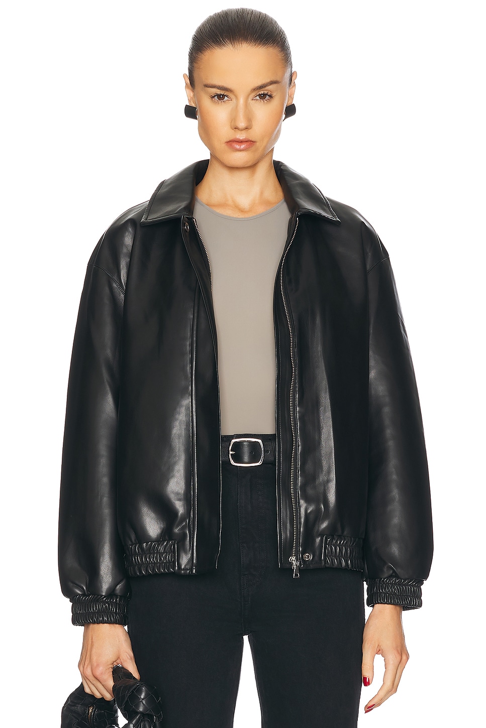 Image 1 of Enza Costa Leather Jacket in Black