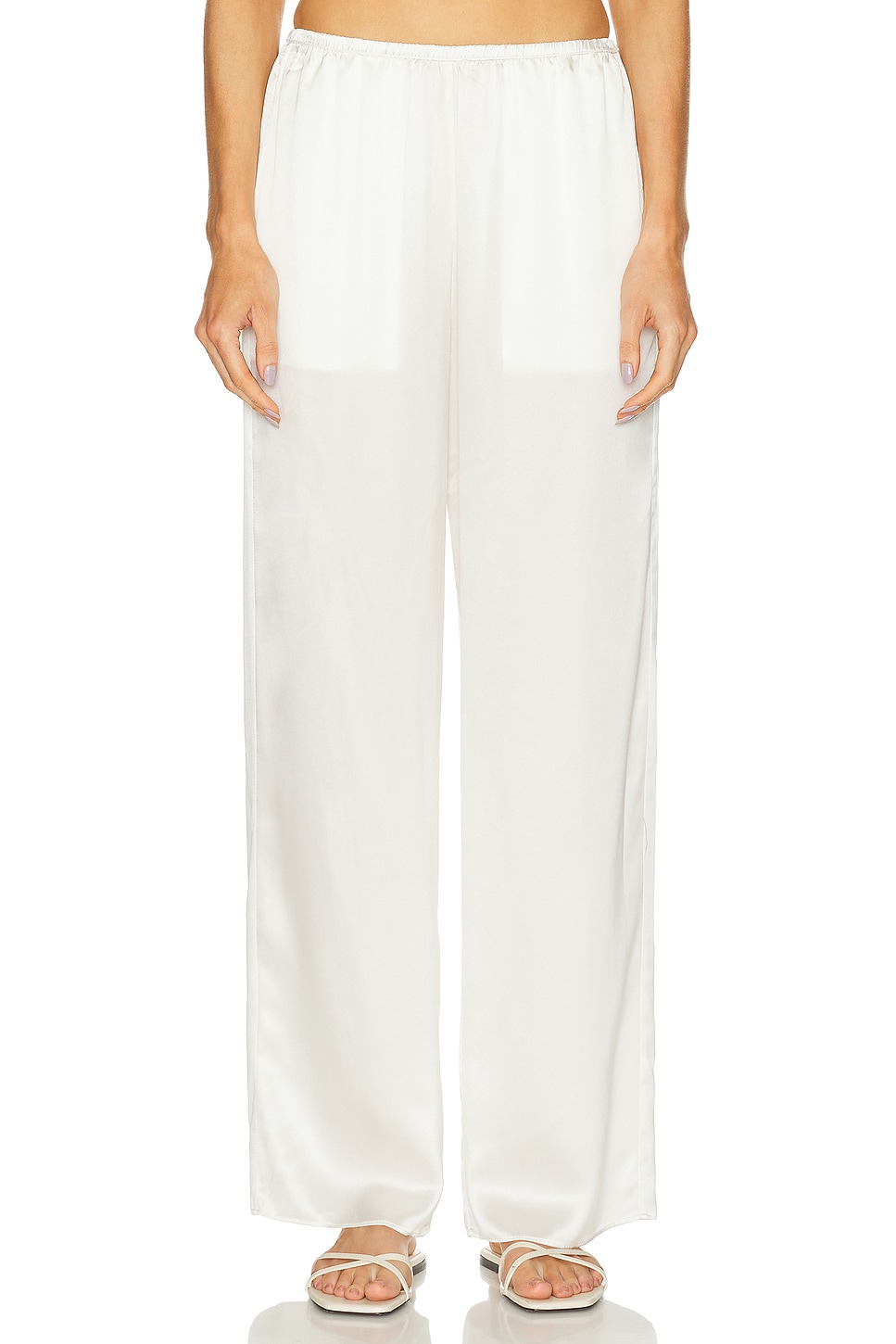 Image 1 of Enza Costa Silk Satin Pantlet in Off White