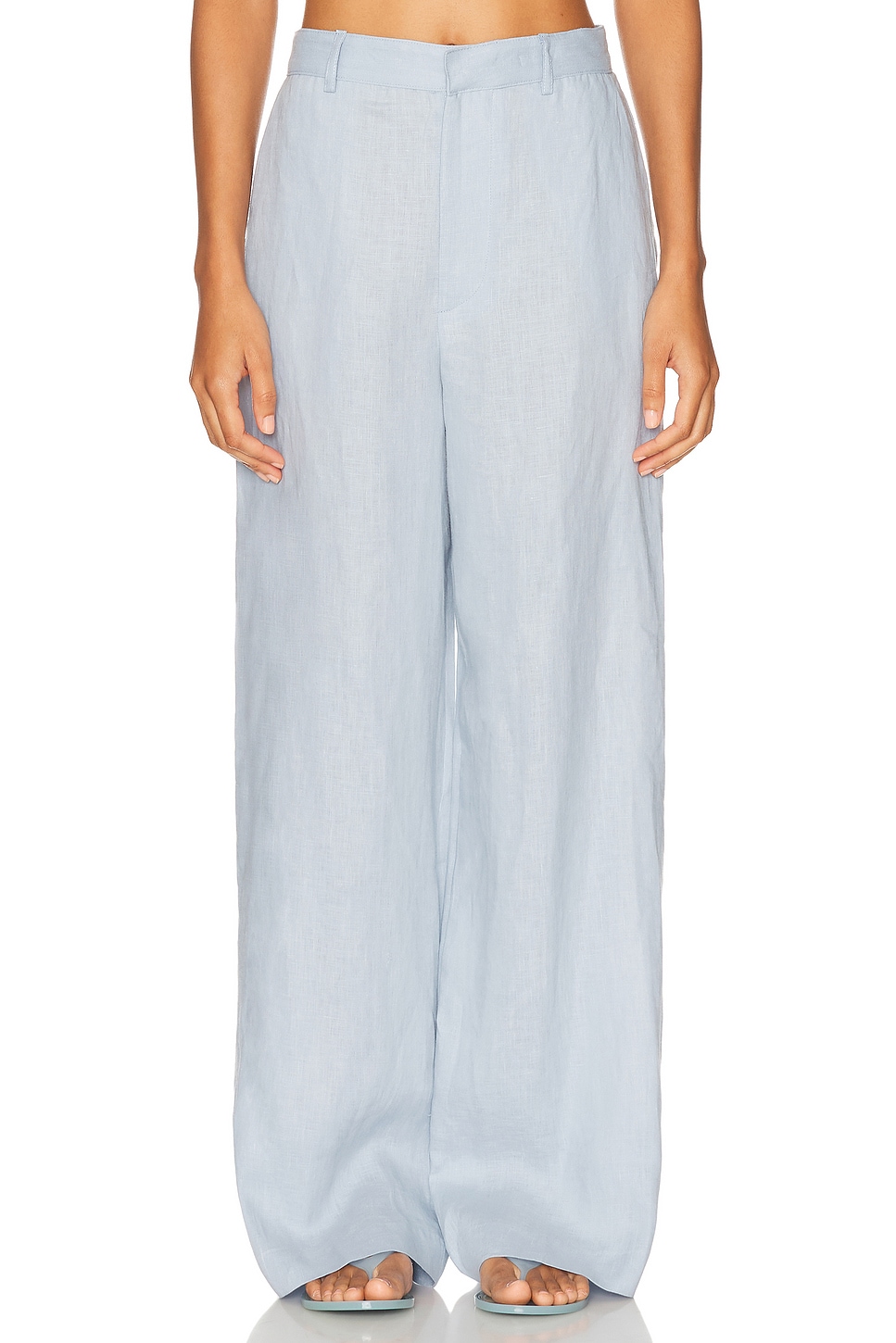 Image 1 of Enza Costa Linen Trouser in Sky