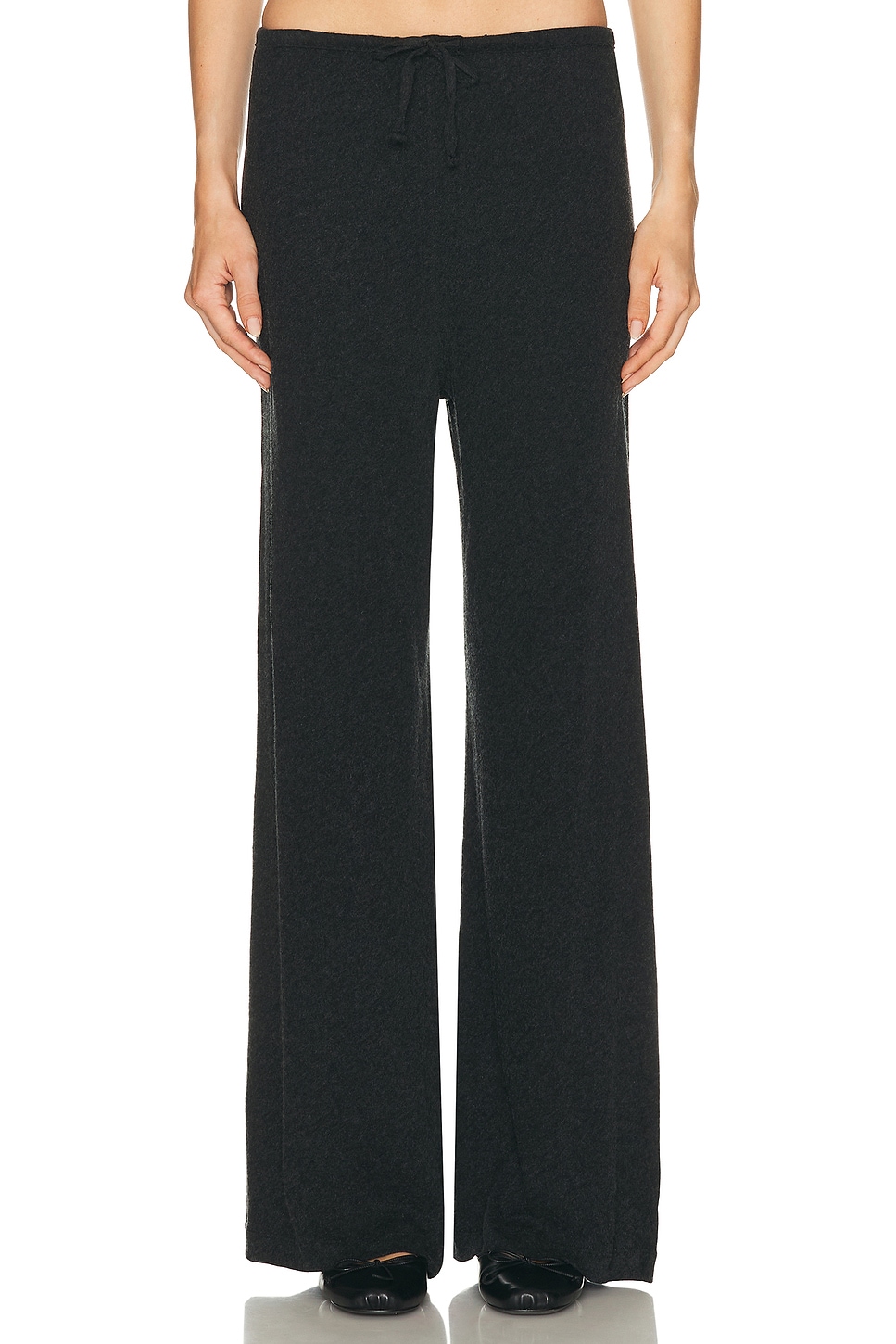 Enza Costa Cashmere Jersey Easy Drawcord Pant In Black