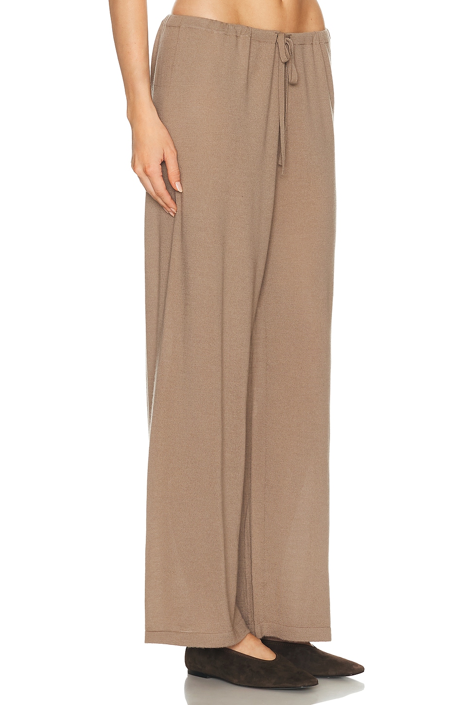 Enza Costa Tissue Cashmere Drawcord Pant In Brown