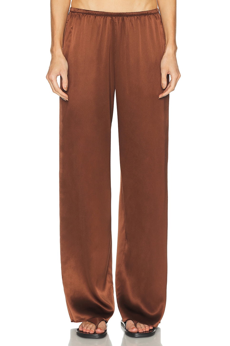 Image 1 of Enza Costa Silk Satin Pantlet in Nutmeg