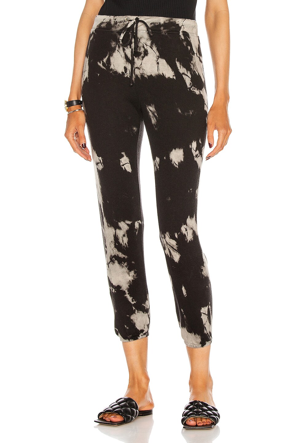Image 1 of Enza Costa Silk Cashmere Terry Jogger in Black Ionic