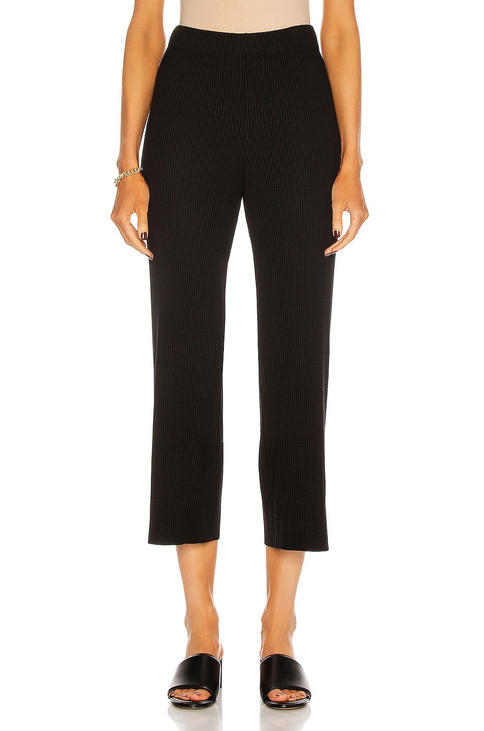 Image 1 of Enza Costa Viscose Rib Cropped Pant in Black
