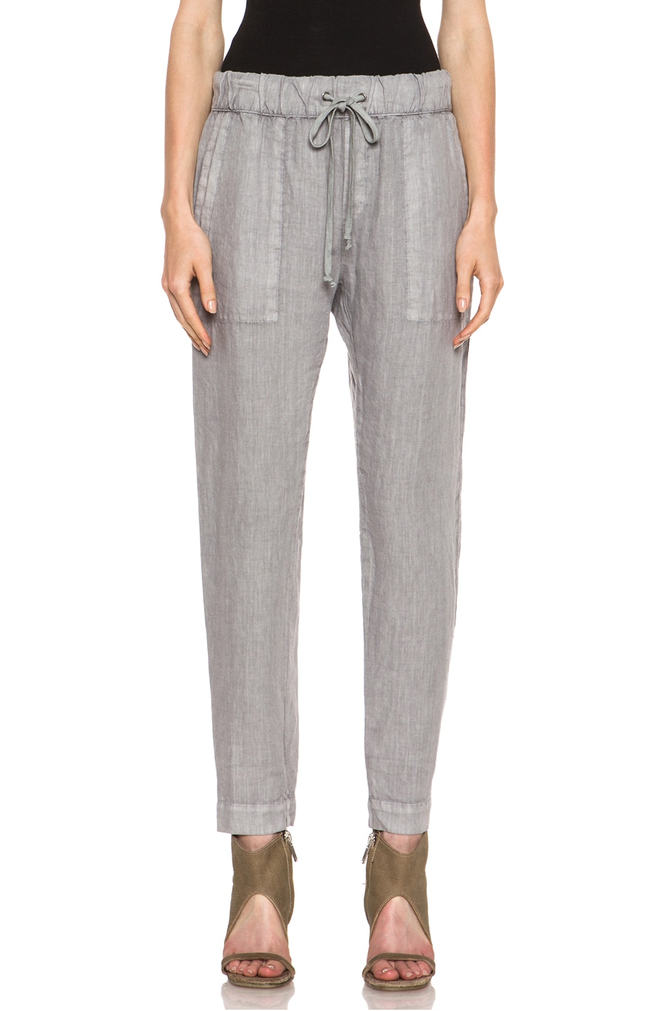 Image 1 of Enza Costa Linen Pant in Ashen