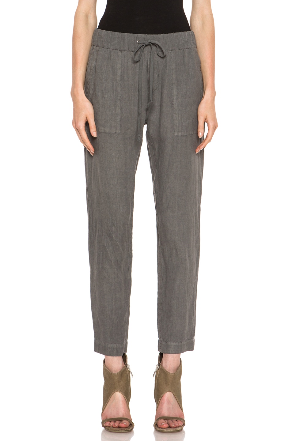 Image 1 of Enza Costa Linen Pant in Carbon