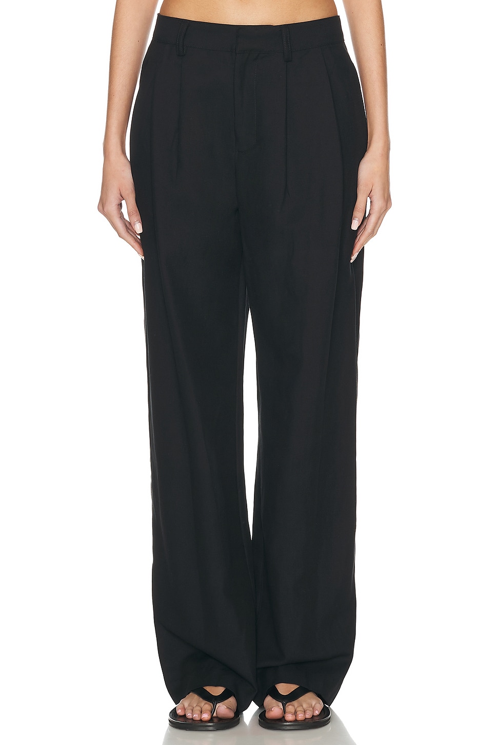 Image 1 of Enza Costa Twill Sartorial Pant in Black