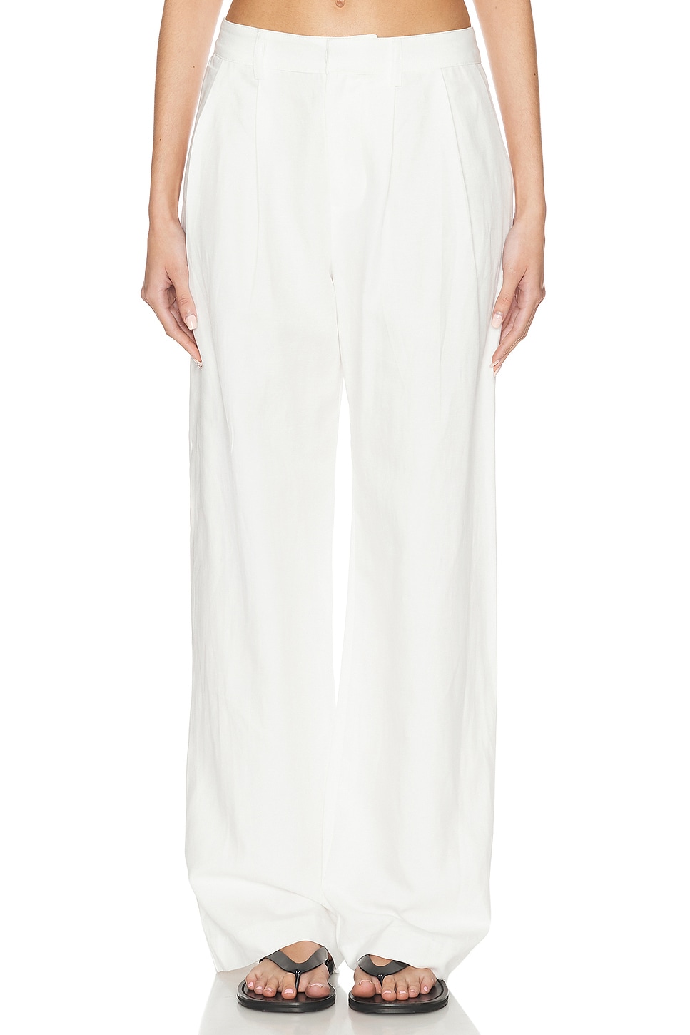 Image 1 of Enza Costa Twill Sartorial Pant in Off White