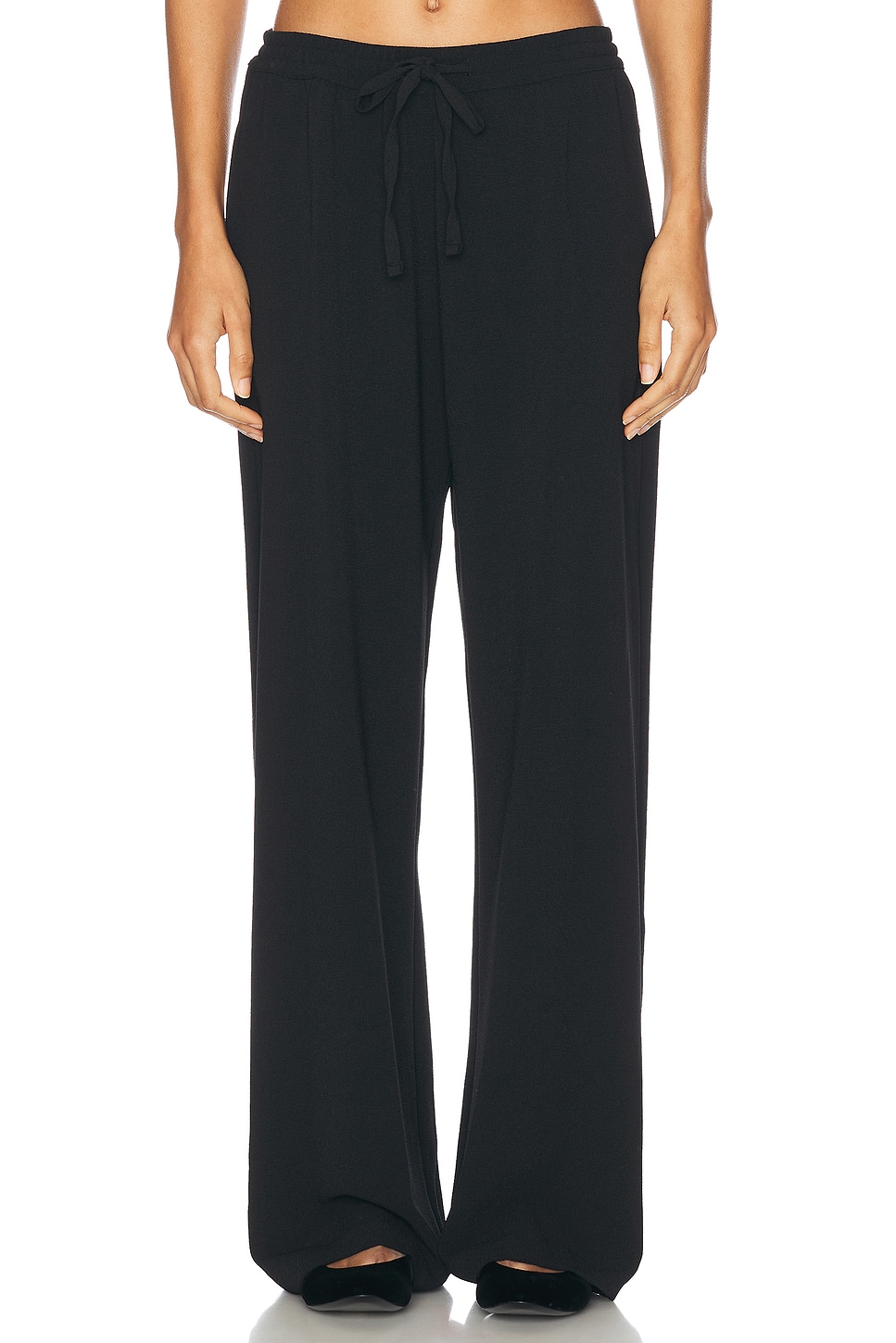 Image 1 of Enza Costa Crepe Resort Pant in Black