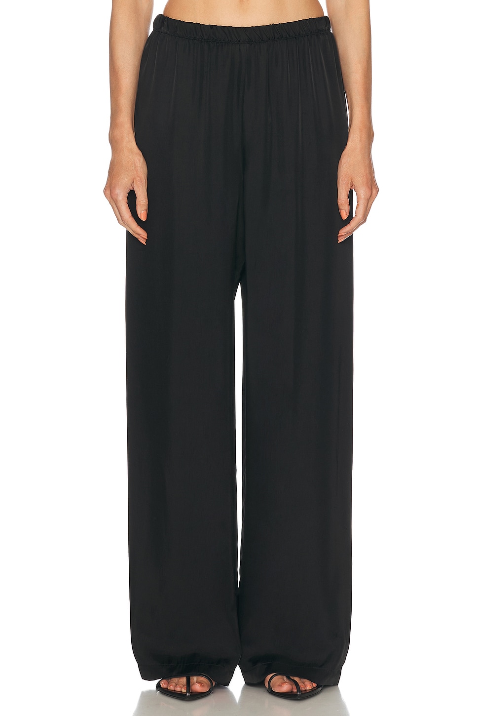 Image 1 of Enza Costa Fluid Twill Pant in Black