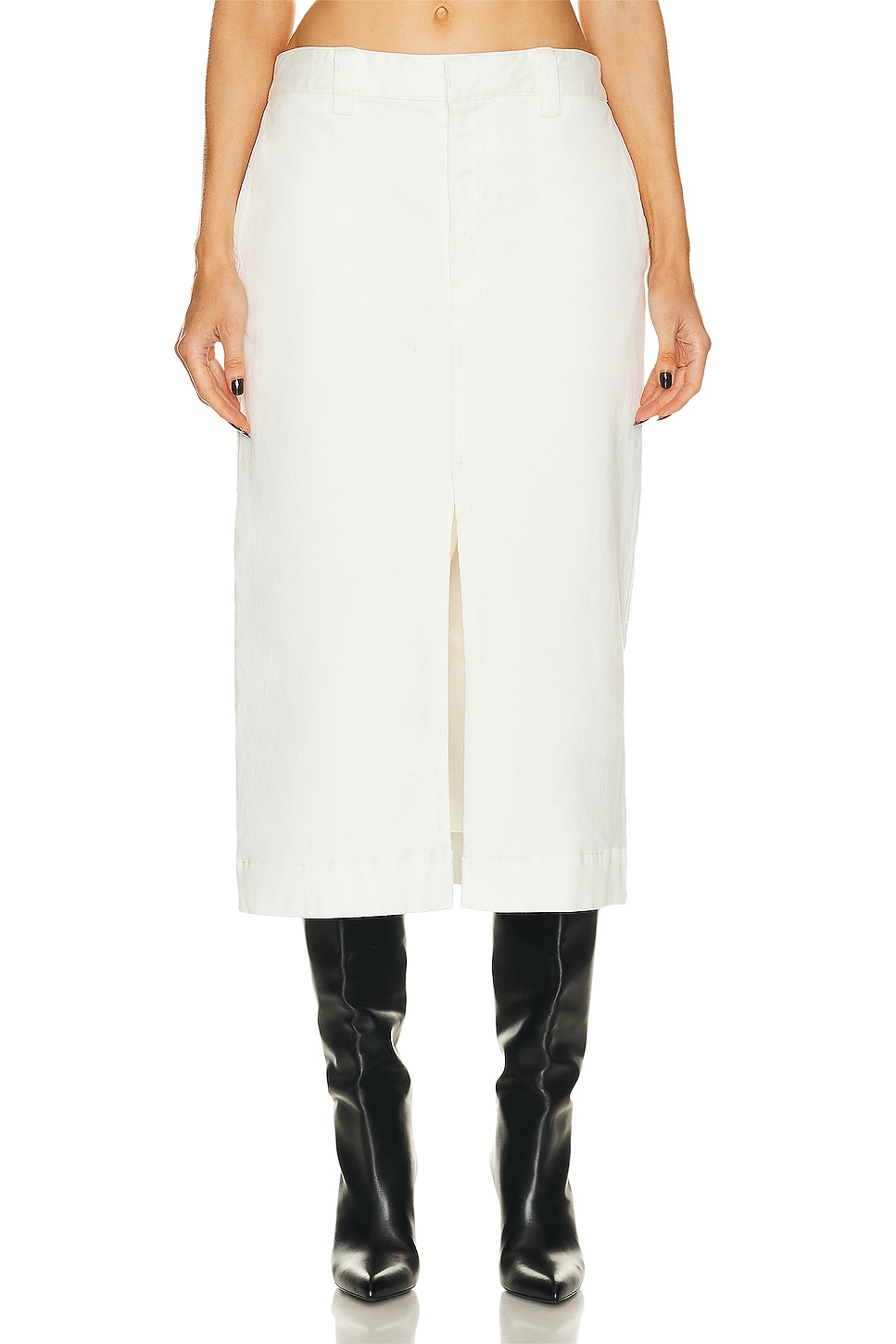 Enza Costa Soft Touch Slit Skirt in Undyed | FWRD
