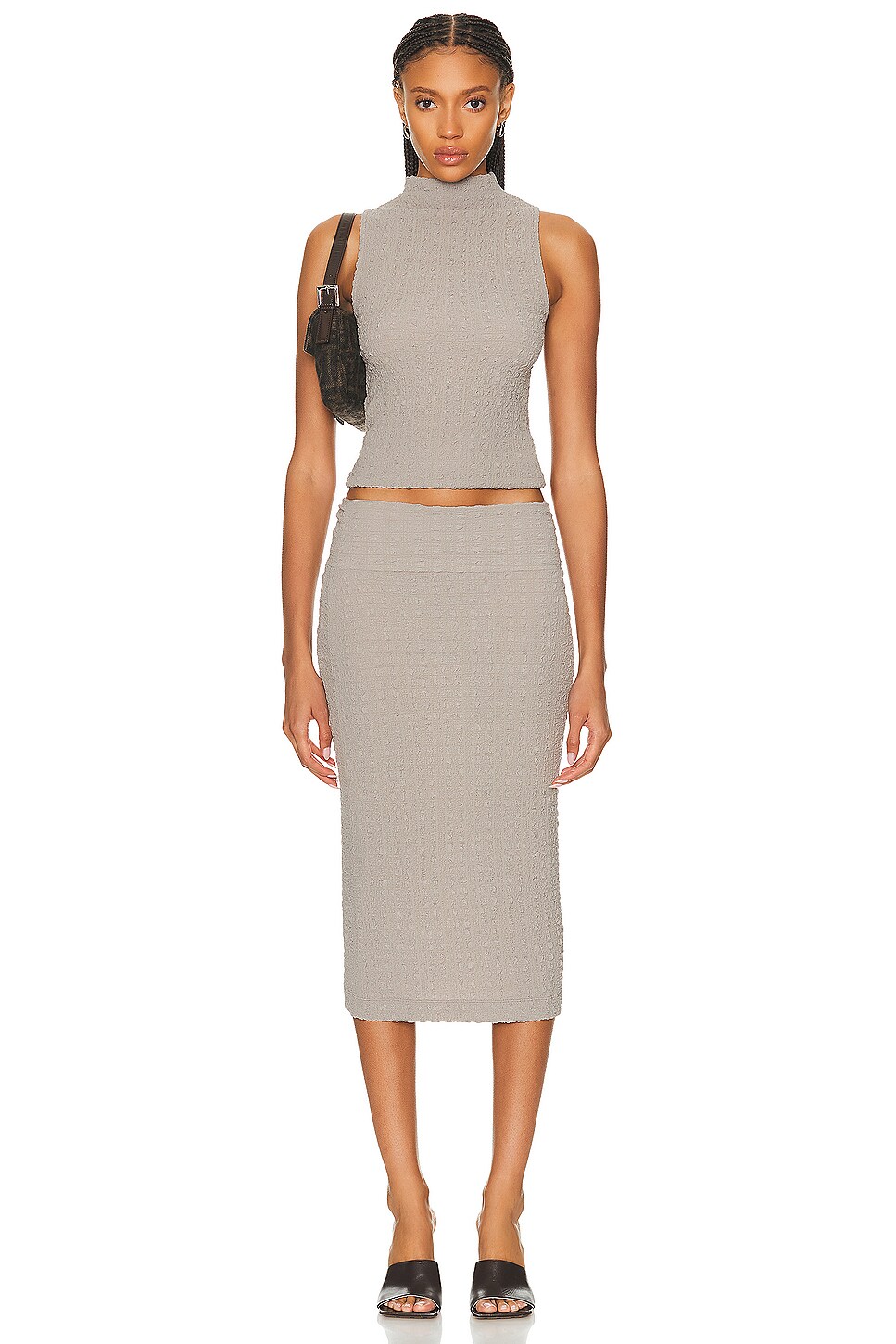 Enza Costa Ikat Grey Assymetric Skirt main image 1
