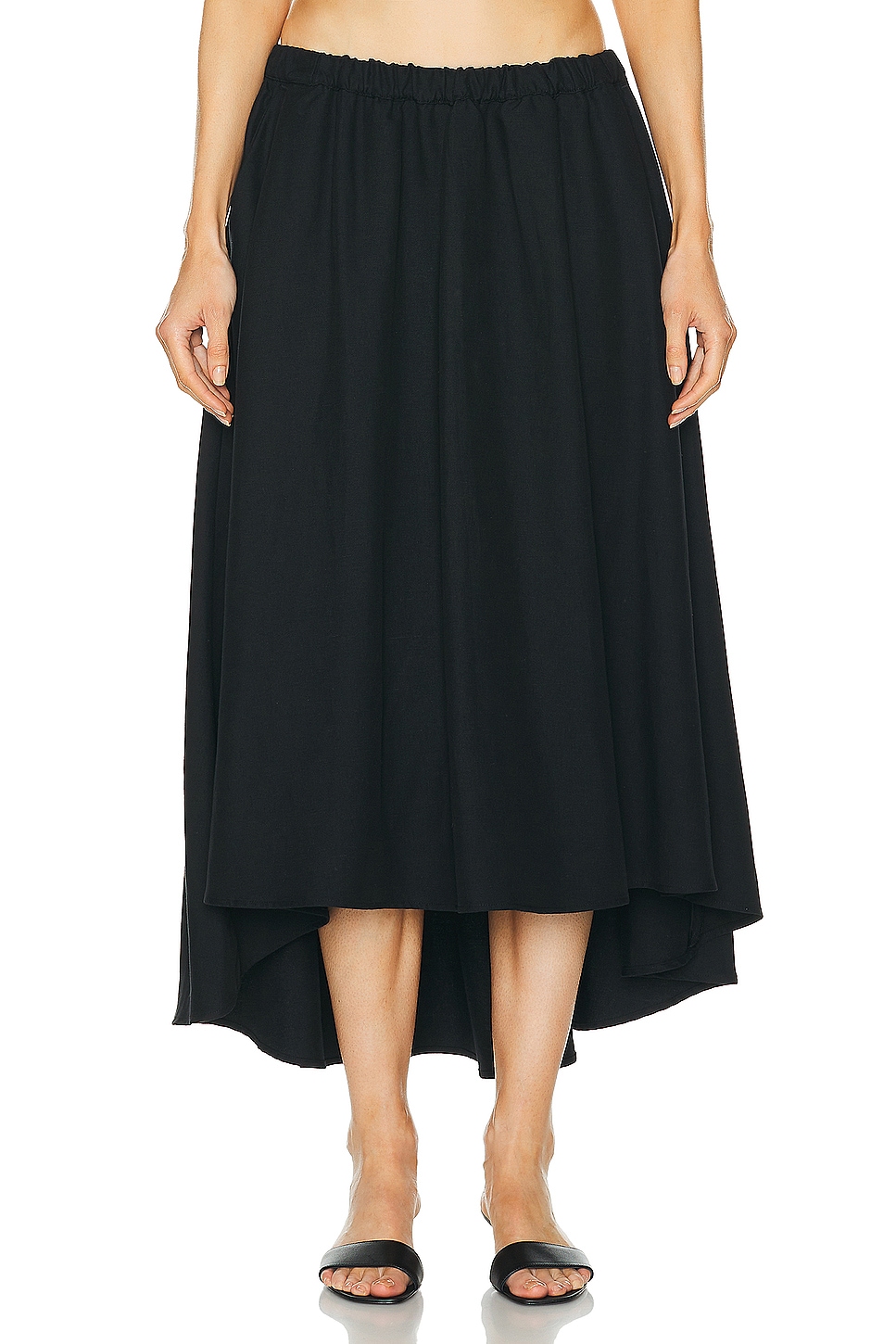 Image 1 of Enza Costa Twill Circle Skirt in Black