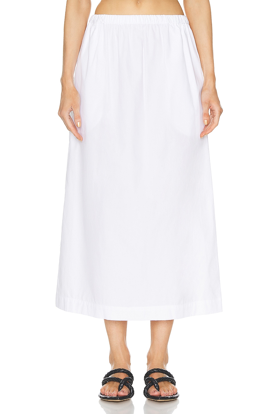 Image 1 of Enza Costa Poplin Resort Skirt in White