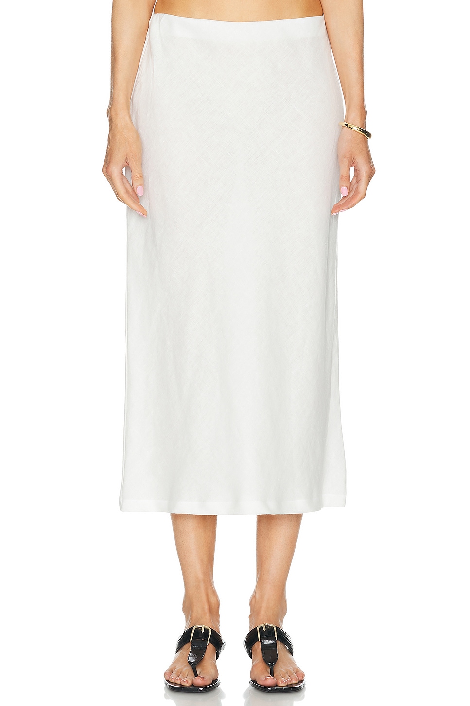 Image 1 of Enza Costa Linen Bias Skirt in Undyed