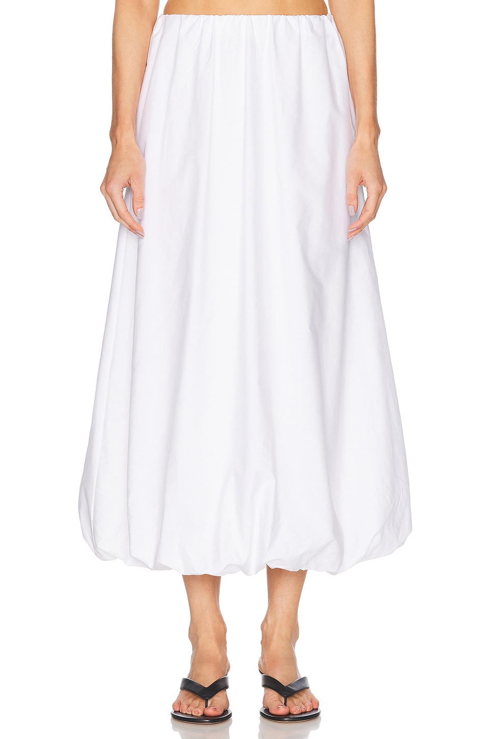 Image 1 of Enza Costa Poplin Bubble Skirt in White