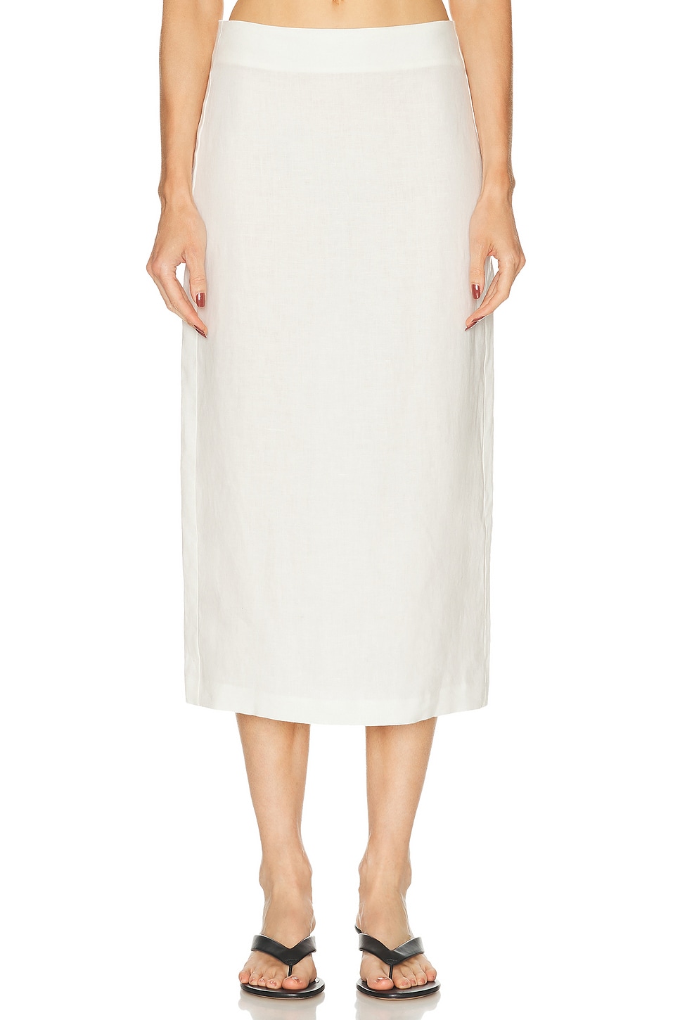 Image 1 of Enza Costa Linen Pencil Skirt in Undyed