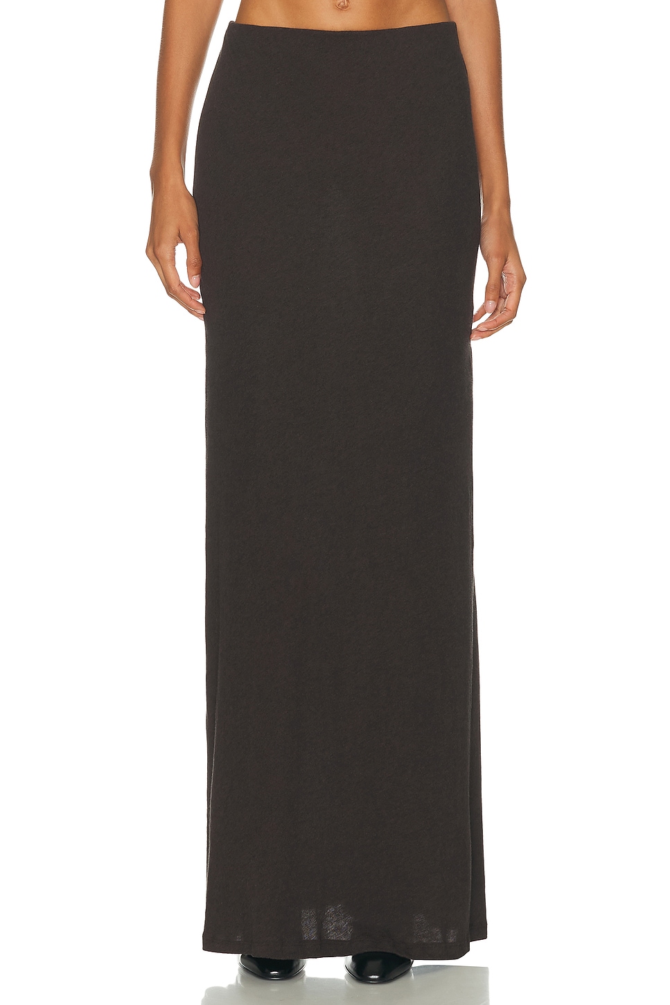 Image 1 of Enza Costa Cashmere Bias Skirt in Dark Brown