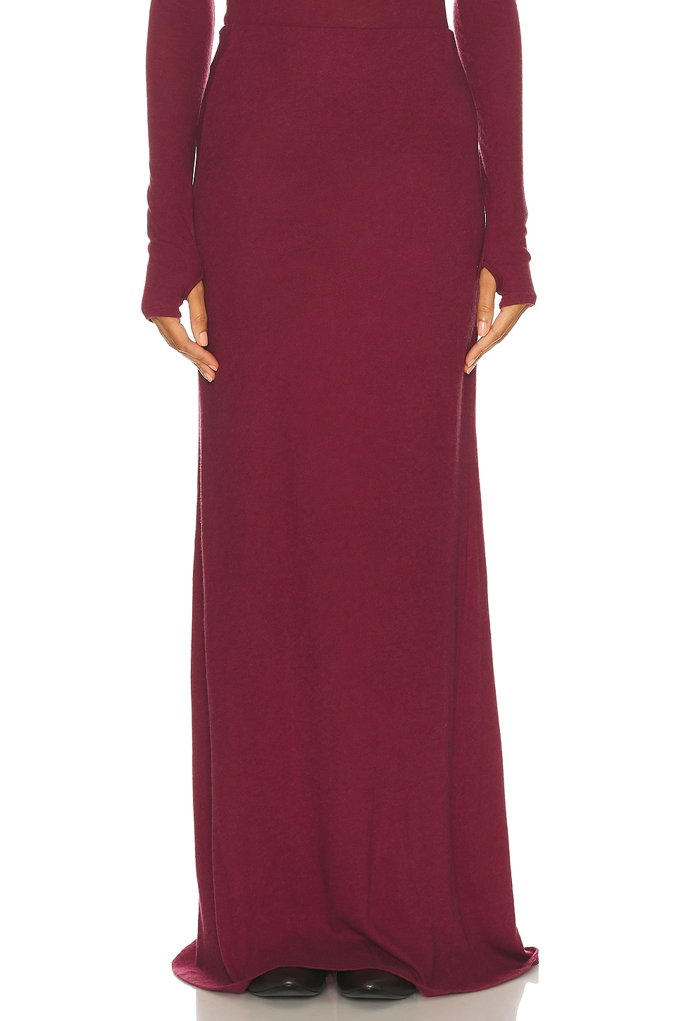 Enza Costa Cashmere Bias Skirt In Burgundy