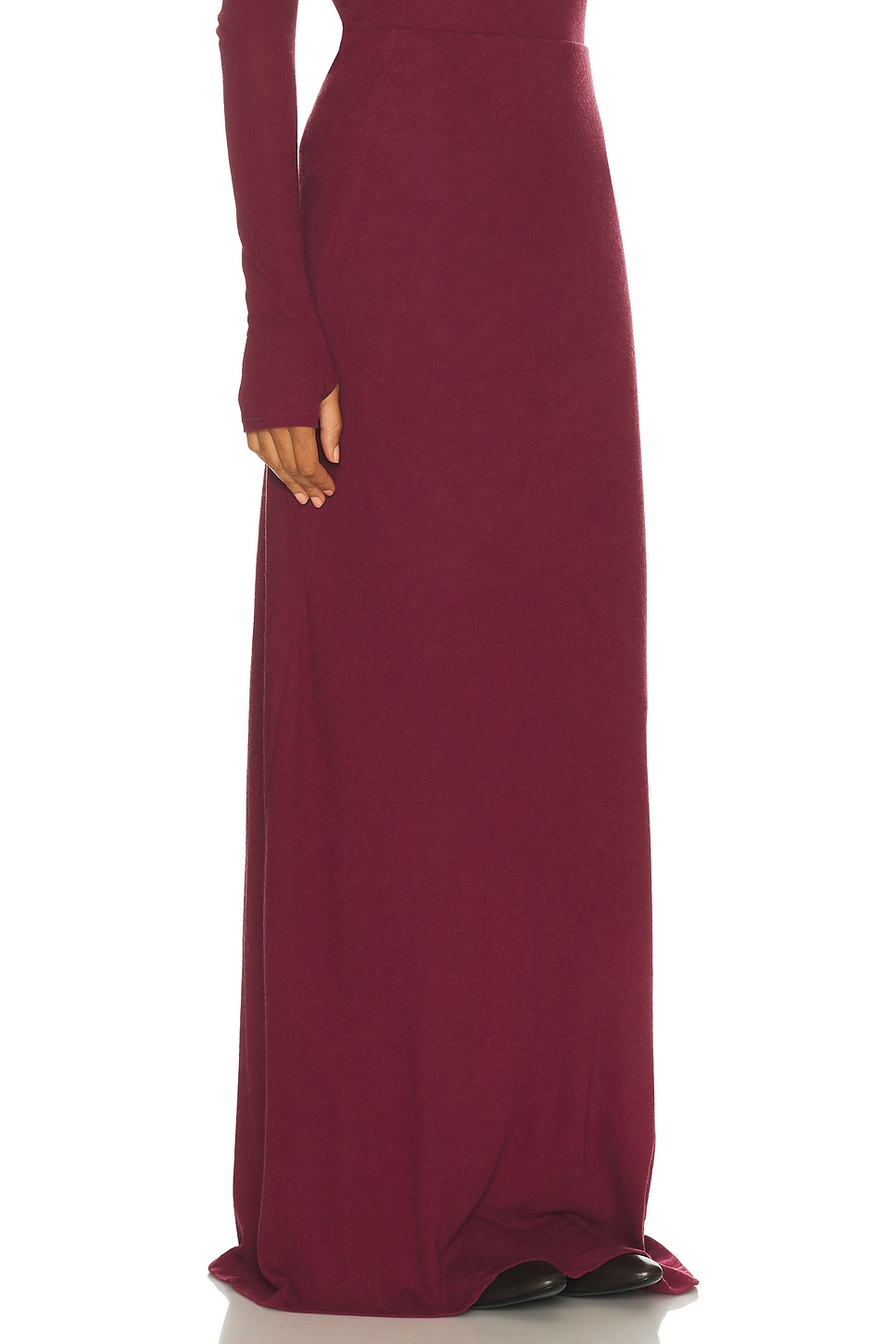 Enza Costa Cashmere Bias Skirt In Burgundy