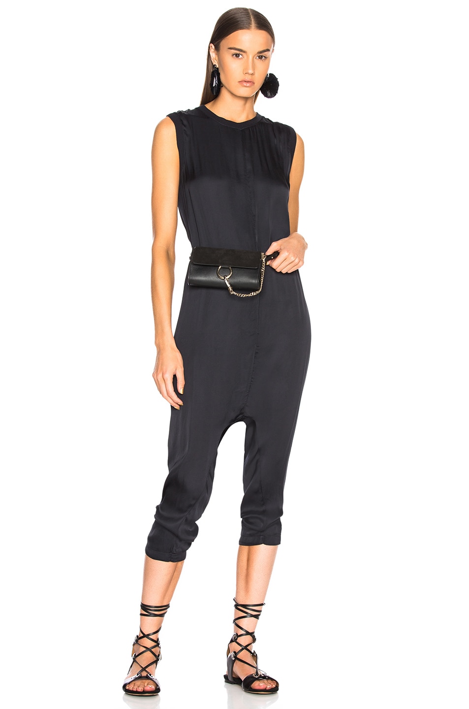 Image 1 of Enza Costa Drop Rise Jumpsuit in Black