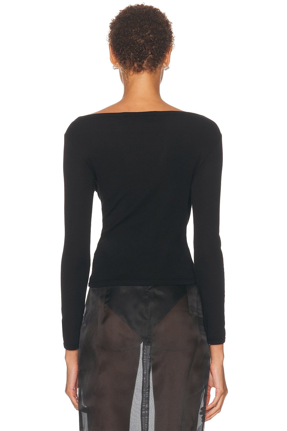 Fine Supima Cotton Long Sleeve Boatneck Top