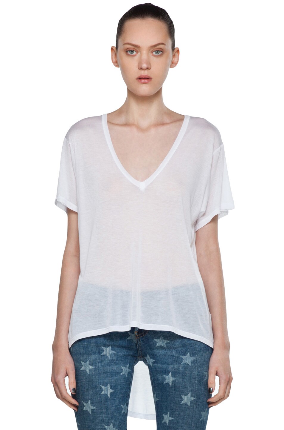 Image 1 of Enza Costa Loose Tail Tee in White