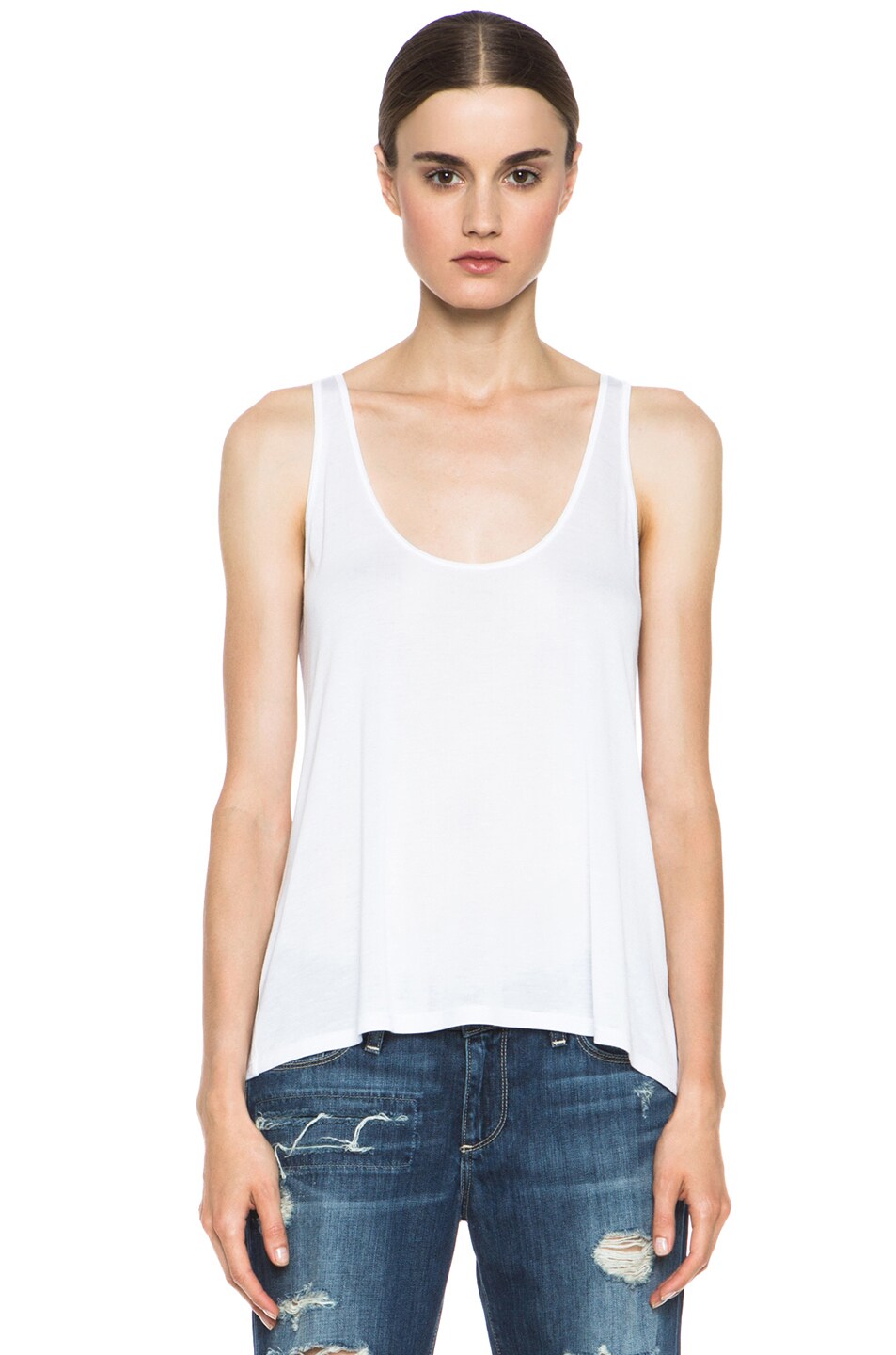 Image 1 of Enza Costa Loose Viscose Tank in White