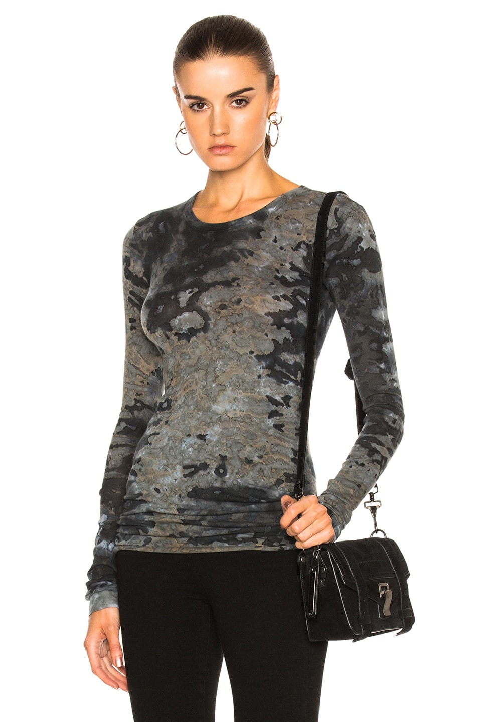 Image 1 of Enza Costa Bold Long Sleeve Crew Tee in Utility Patina