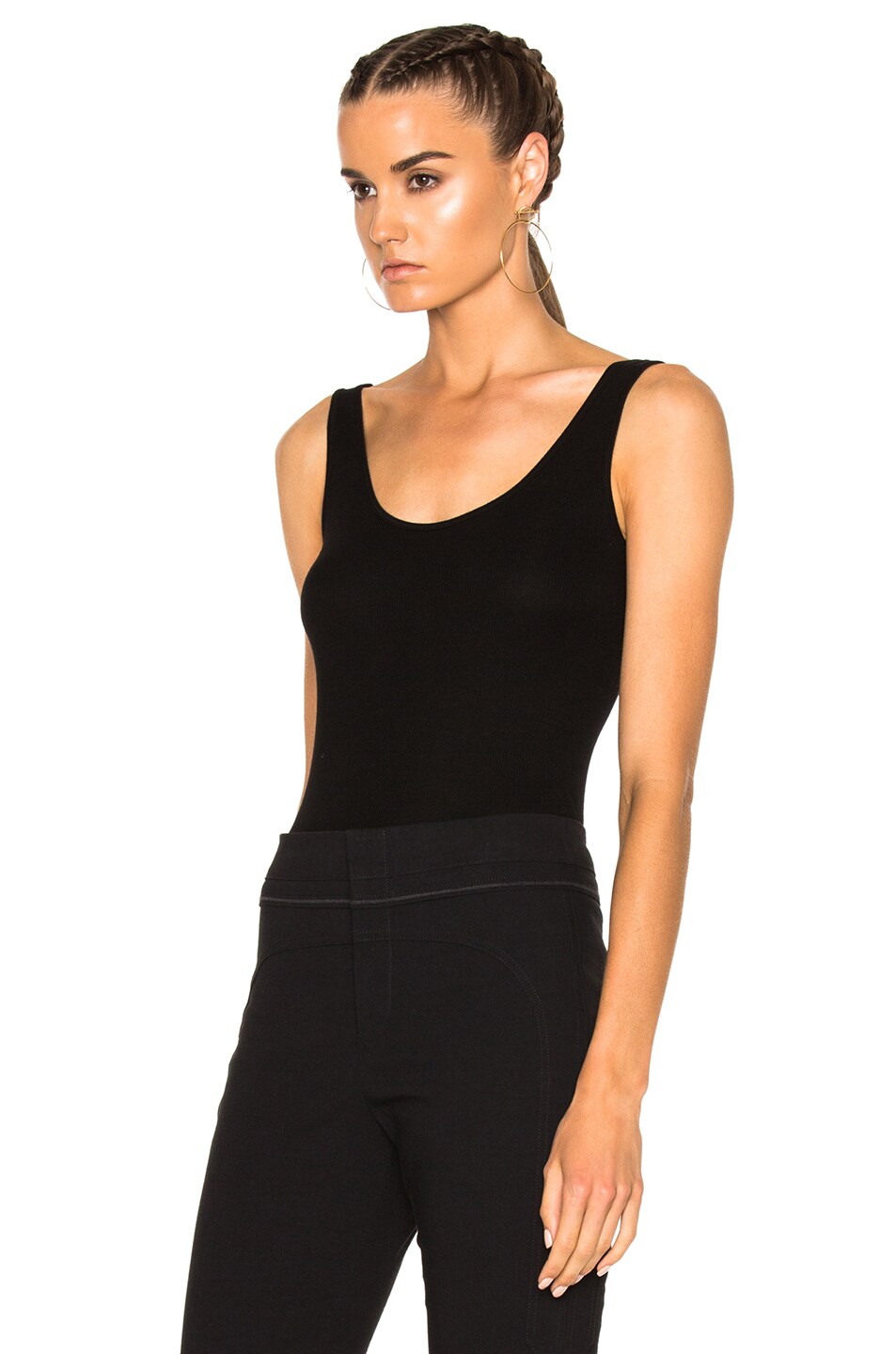 ENZA COSTA Scoop Tank Top, Black | ModeSens