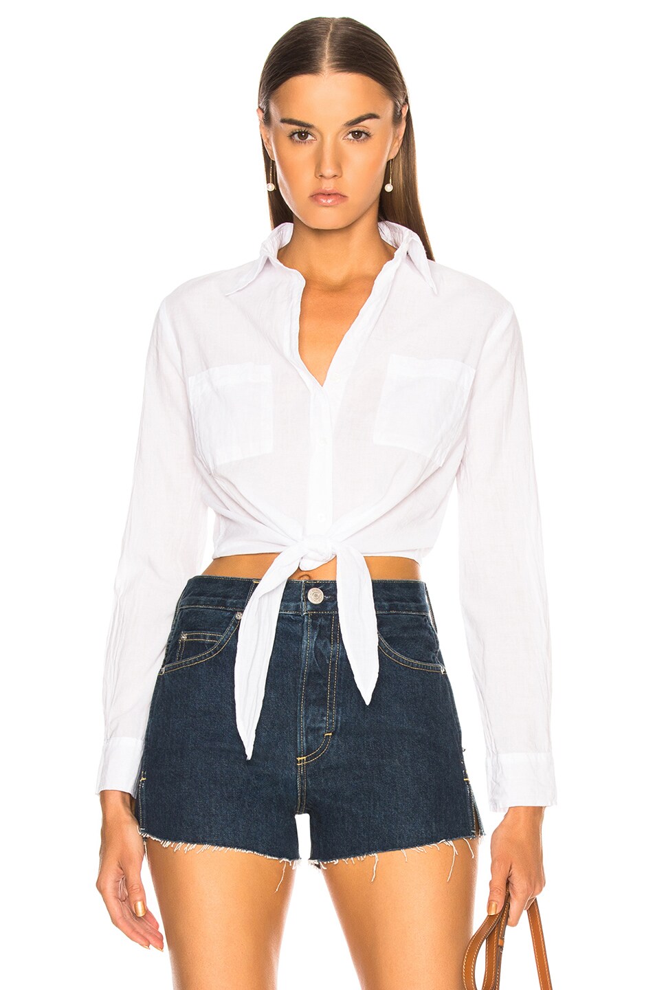 Image 1 of Enza Costa Front Tie Top in White