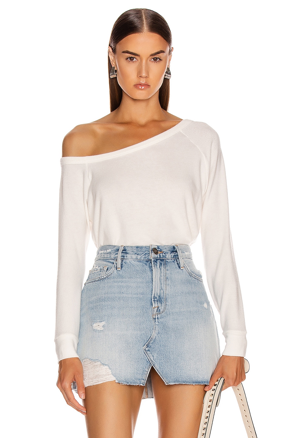 Image 1 of Enza Costa for FWRD Easy Off Shoulder Long Sleeve in White