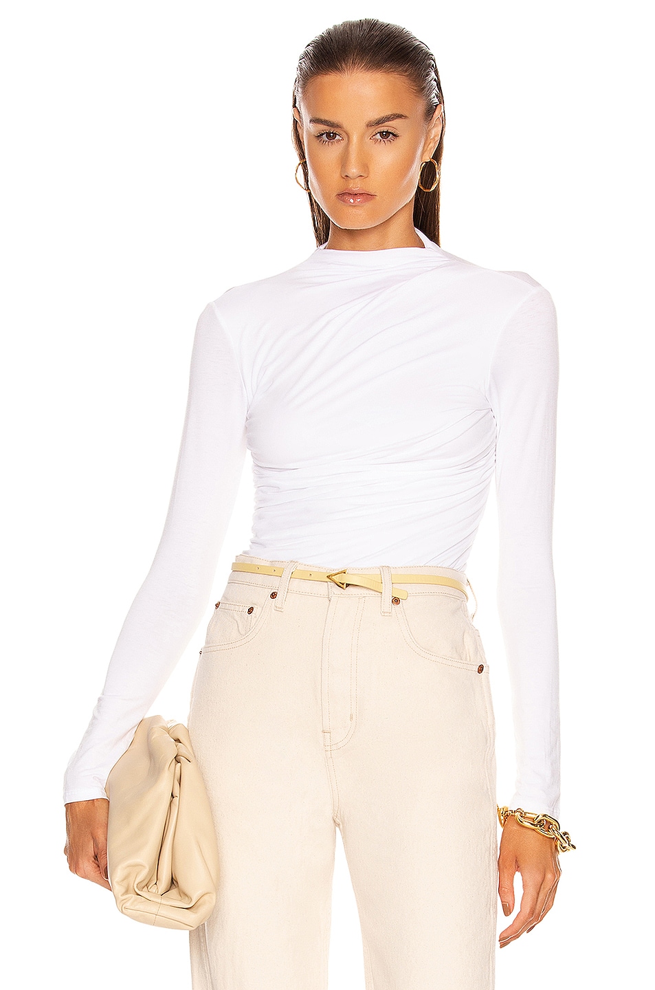 Image 1 of Enza Costa Viscose Jersey Twist Top in White