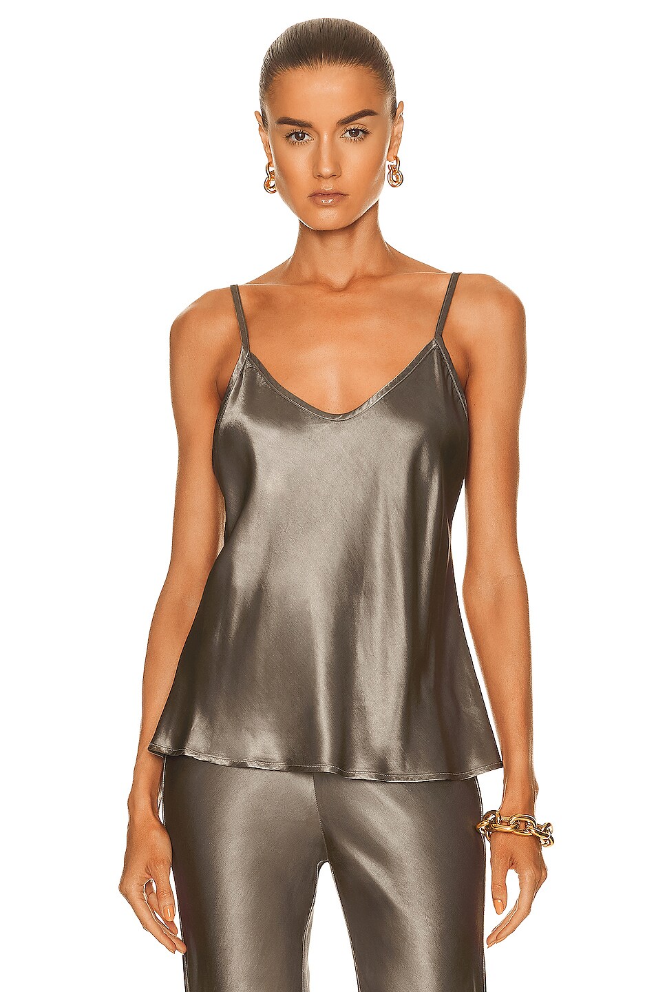 Image 1 of Enza Costa for FWRD Bias Cami Tank in Vetiver
