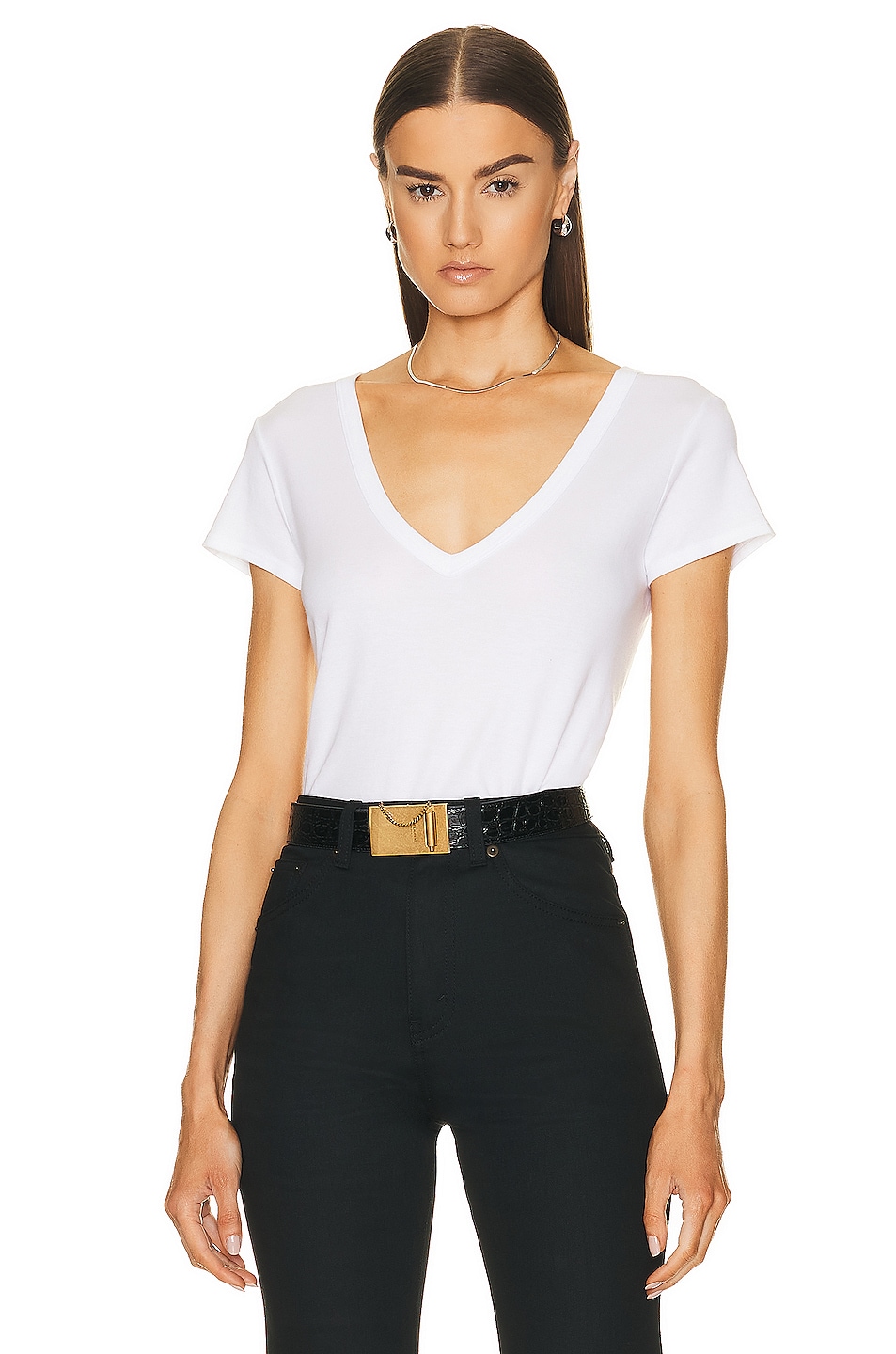 Image 1 of Enza Costa Perfect V Top in White