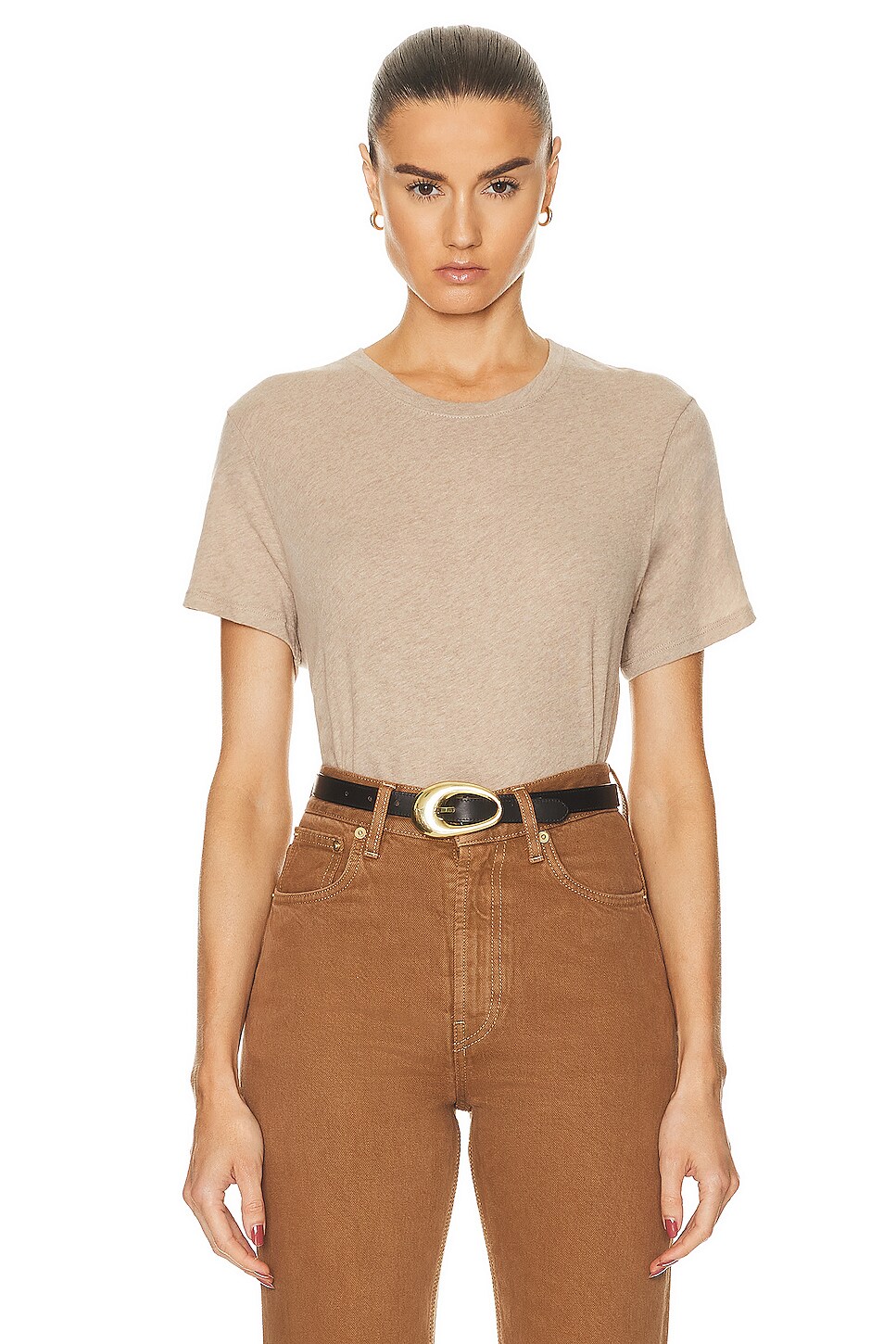 Enza Costa - Women - Khaki Stripe Striped Silk Blend Shirt