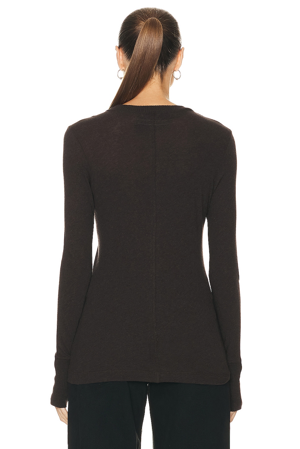 Enza Costa Cashmere Easy Cuffed Crew Neck Top