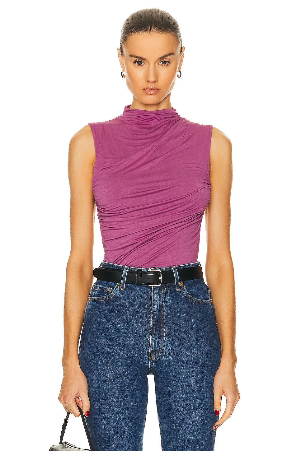 Image 1 of Enza Costa Sleeveless Twist Top in Rose Mauve