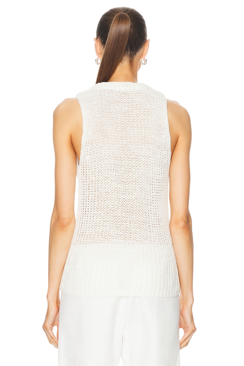 Enza Costa Linen Open Knit Vest thumbnail