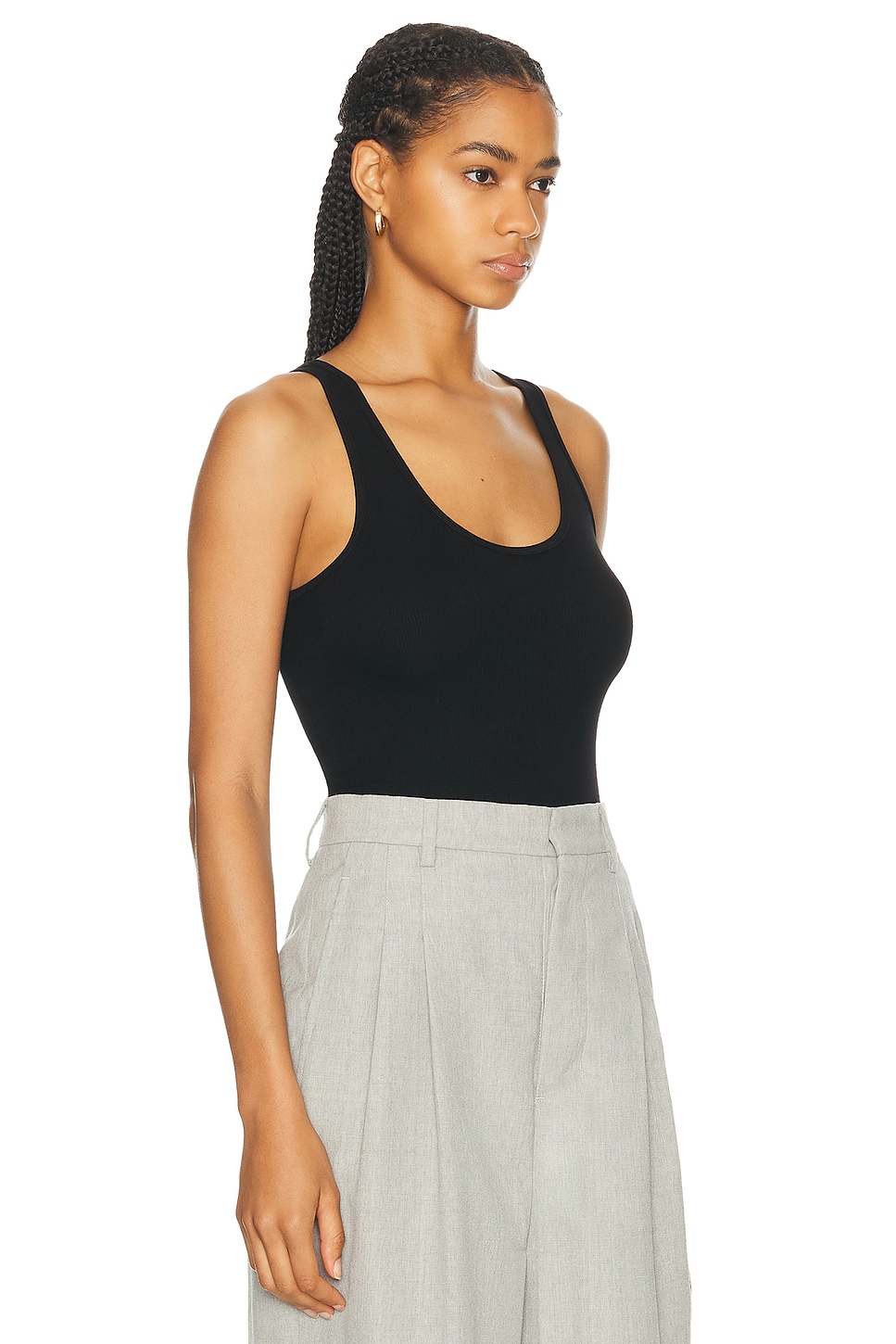 Shop Enza Costa Stretch Silk Knit Tank In Black