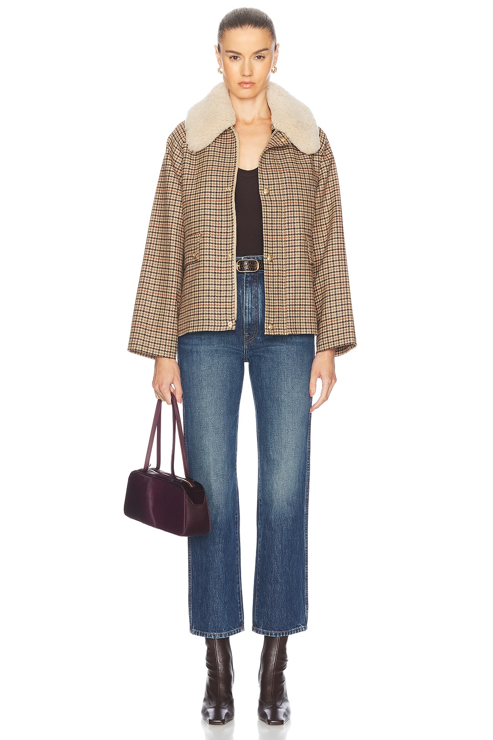 Enza Costa Rib Bold Long Sleeve U-Neck Top