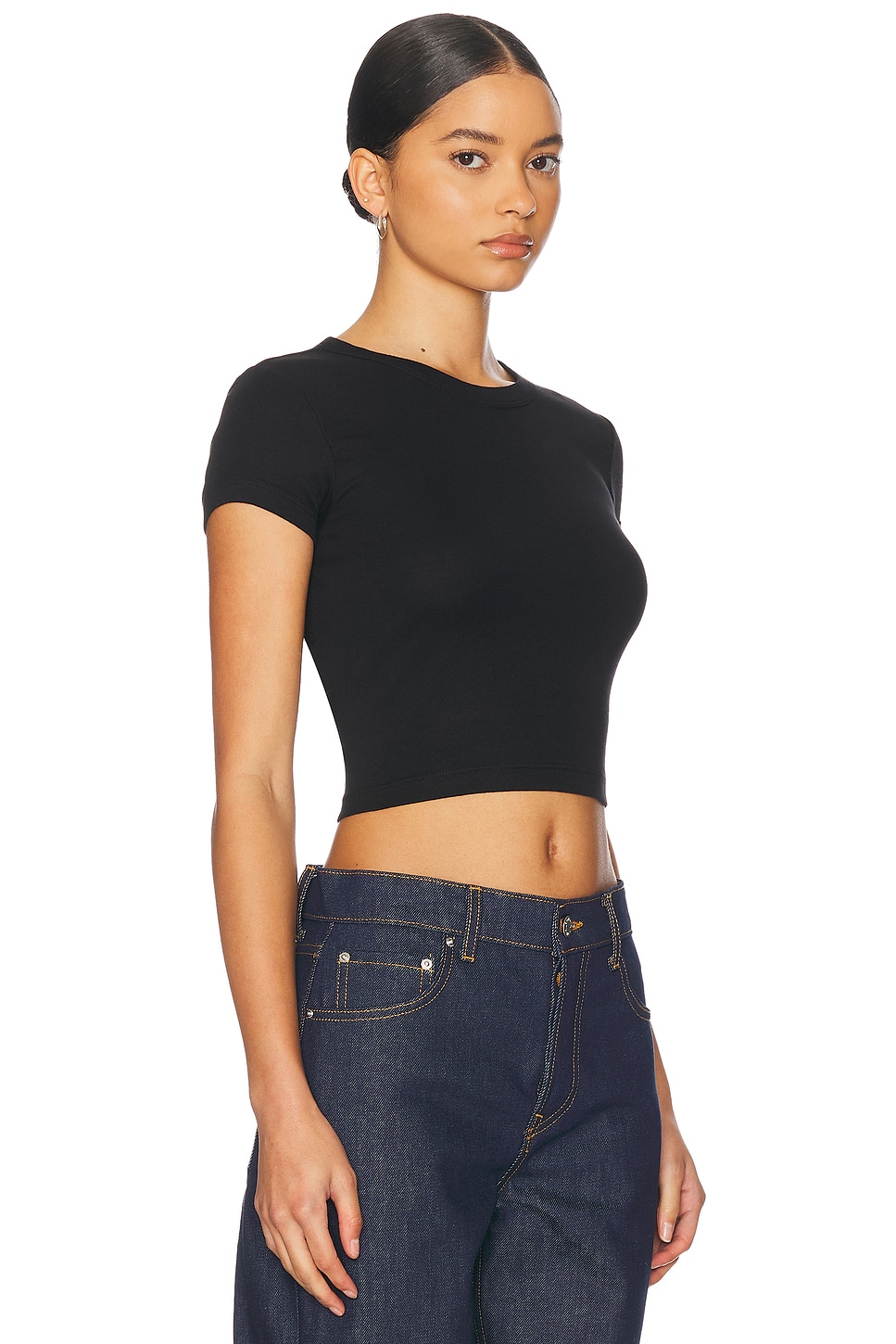 Enza Costa Knit Cropped Cap Sleeve Silk-blend Top In Black