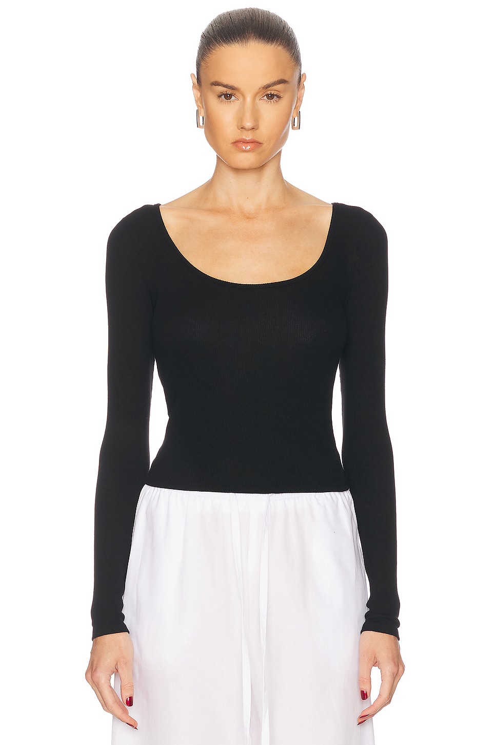 Silk Knit Ballet Top in Black