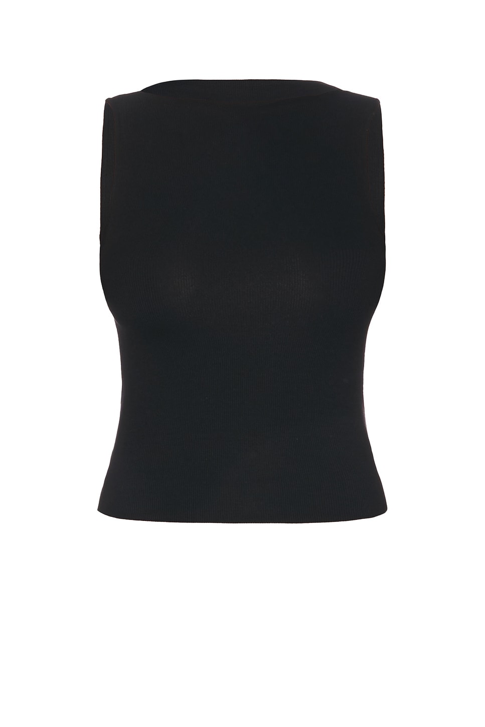 Silk Knit Sleeveless Boatneck Top