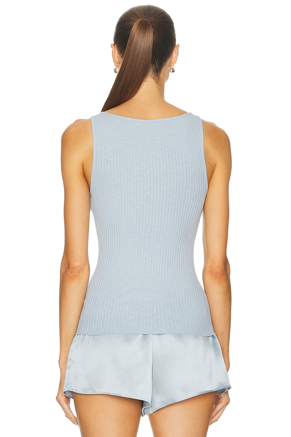 Enza Costa Military Rib Boatneck Tank Top