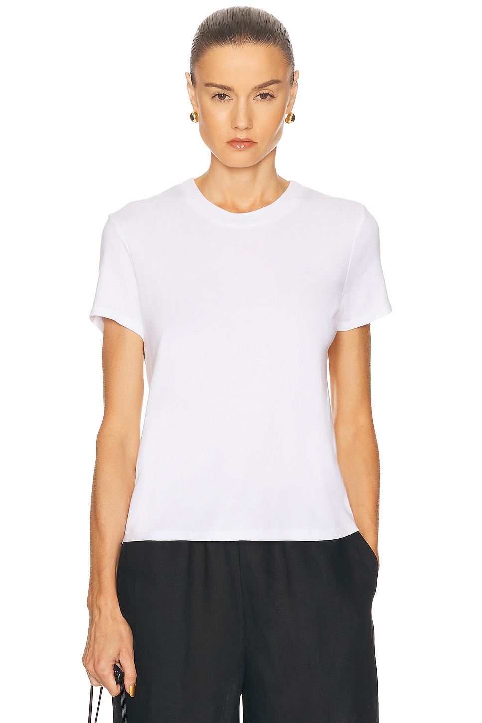 Image 1 of Enza Costa Supima Cotton Essential Tee in White
