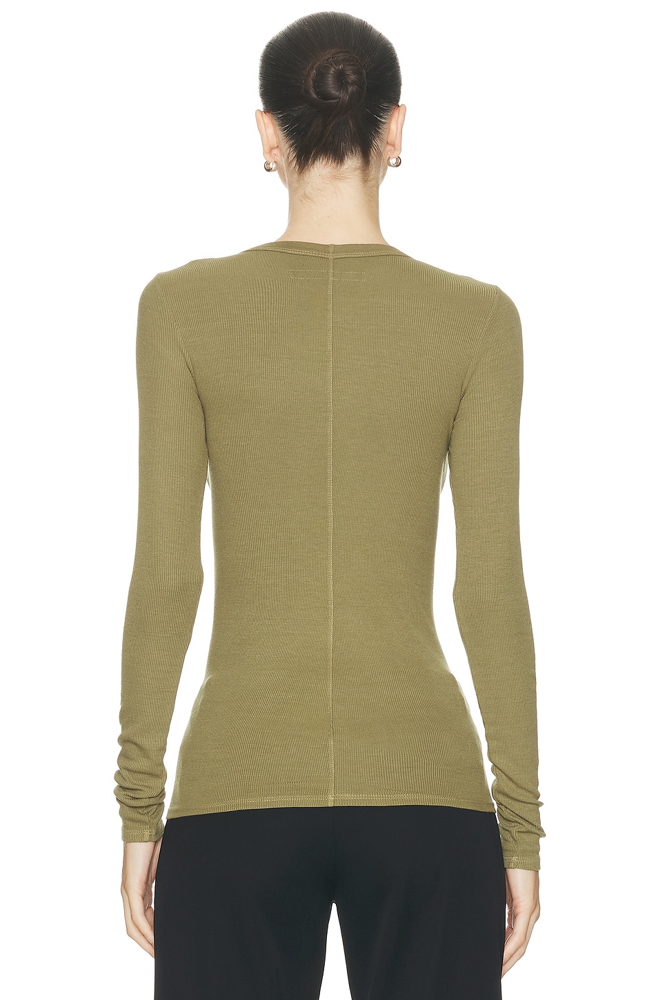 Enza Costa Silk Knit Long Sleeve Crewneck Top