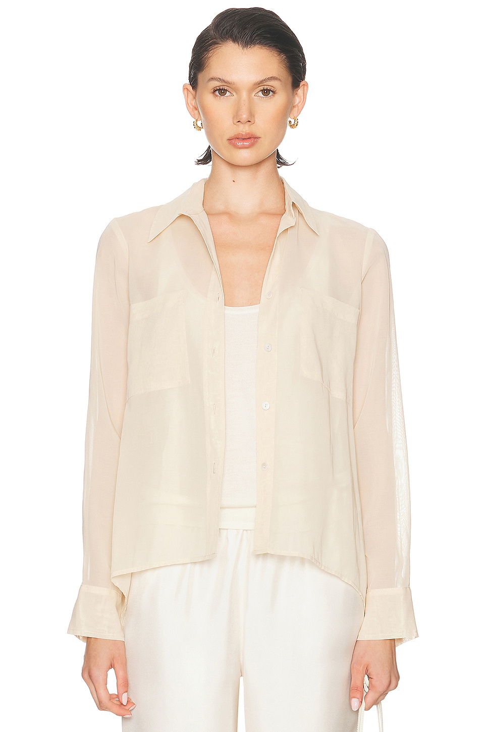 Image 1 of Enza Costa Cotton Organza Top in Fawn