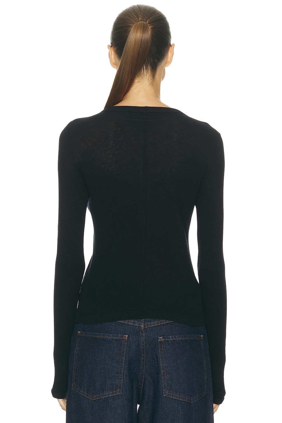 Enza Costa Cashmere New Classic Long Sleeve Crewneck Top