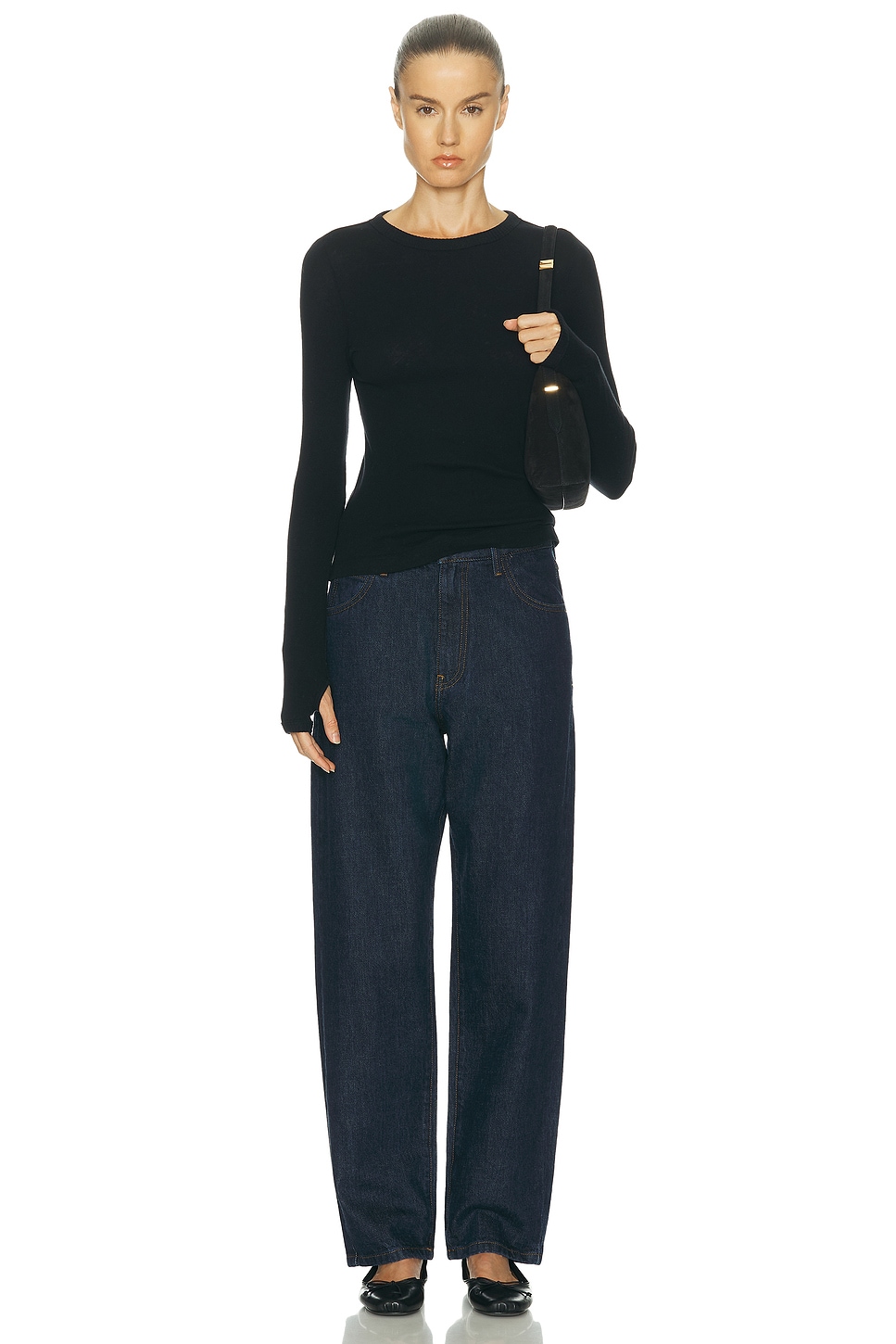 Enza Costa Cashmere New Classic Long Sleeve Crewneck Top